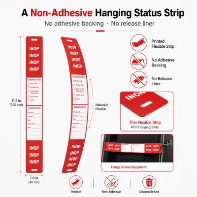 Custom Writable Equipment Status Tag for Maintenance Teams Hanging Tag for Inspection and Temporary Fault Identification