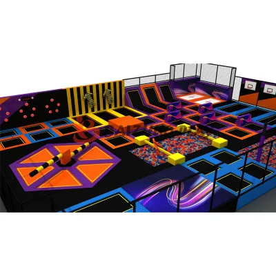 Hot Sale Team Building Sport Games Meltdown Park with Big Foam Pit Wipeout Machine for Large Indoor Trampoline