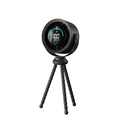 Octopus Mini USB Desk Fan-Silent Circulating Brushless Motor 2000mAh Battery Built-in Light IP20 Rated Works -20C to 45C