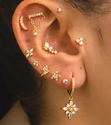 CANNER Multiple Styles 925 Sterling Silver Ins Diamond Zircon Evil Eyes 16G Flat Back Helix Piercing Thread Nail Earrings