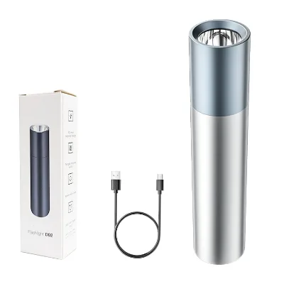 2025 Wholesale LED USB Rechargeable Torch Light Mini Portoble Outdoor Power Bank Flashlight for Business