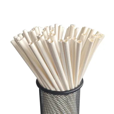 Eco Friendly White Disposable Drinking Striped Paper Straws Biodegradable Bubble Paper Straw Individually Wrapped Paper Straw