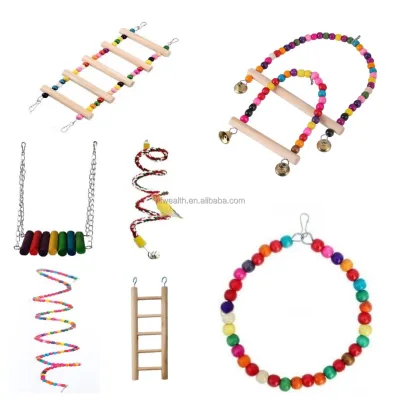 Bird Climbing Ladder Toys Budgie Cockatiel Hanging Ropes Parrot Colorful Swings Bird Supplies