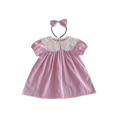 Baby Girls Dress Casual Clothes Summer 2024 New Cotton Girls Princess Dress for Girl