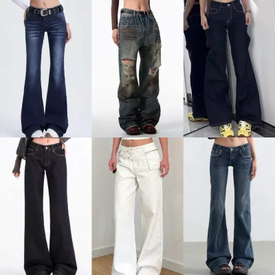 Low Price Hot Selling Inventory Wholesale New Women's Jeans Fashion Women's Streetwear Jeans Straight-leg Jeans
