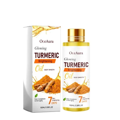 Privale Label Lightening Body Oil Turmeric Brightening Oil Smooth Moisturizing Nourishing Skincare Turmeric Vegan Body Oil