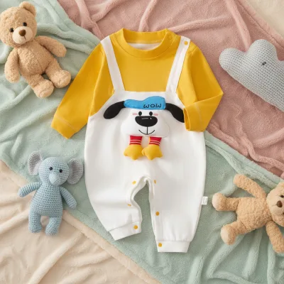 Unisex Baby Onesie Infant Super Cute Crawling Jumpsuit Eco-Friendly Winter/Spring/Autumn Pure Cotton Button Closure Newborns