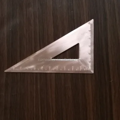 Brass Triangular Graphometer Ruler for School Copper Metal Material