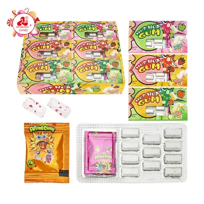 Assorted Fruit Flavored Mini Chewing Gum With Popping Candy