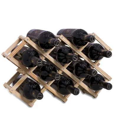 Hot Selling Wholesale Vintage Creative Folding Wooden Living Room Wine Cabinet Display Shelving Wine Rack