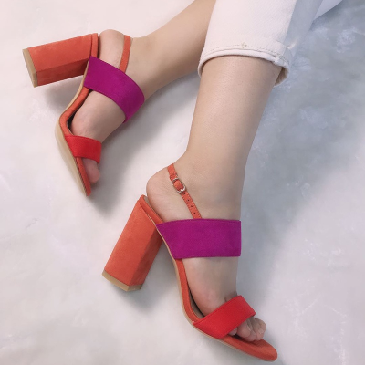 Suede Sandal Sexy Sandals Custom Chunky Woman Sandal