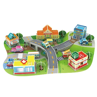 3D Puzzle City Building Model Assembly Toy Children Educational Toys Insert Toys