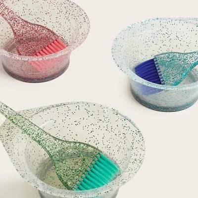 High Quality Salon Home DIY Glitter Hair Dye Colouring Brush Hair Dying Brush With Colorful Soft Bristles