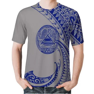 Blank Front Logo Mens Plus Size Breathable Quick Dry T-Shirt Wholesale Customizable Gray