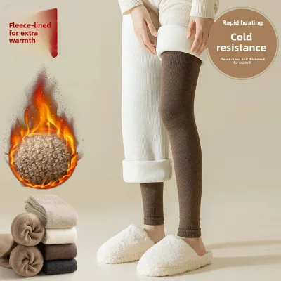 Women's Leg Warmers Linen Thickened Over-the-Knee Socks Long Extra-Long Plus-Size Warm Knee-High Stockings Autumn Winter