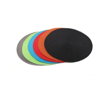 Custom high-quality color recyclable pp round woven classic placemat