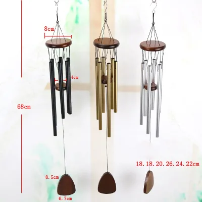 Gold Black  Horse Wooden Wind Chimes Wholesale Japanese Memorial  Wall Decoration Metal Aluminum Wind Bell