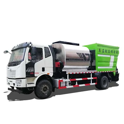 Faw Road Construction 6CBM Asphalt Synchronous Chip Sealer Truck 4x2 Bitumen Chip Sealer Truck for Sale