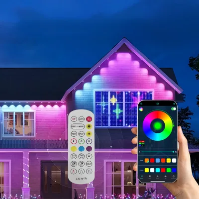 Joystar Christmas Outdoor Waterproof 10M 20 Illuminants Set Wall/Ceiling IP67 Eave RGB LED Pixel Point Light APP Remote Control