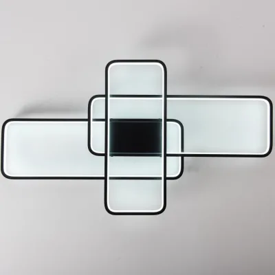 Modern Simple LED Square Ceiling Lamps with Silicone Cover for Bedroom Living Room Home Office in Iron Red