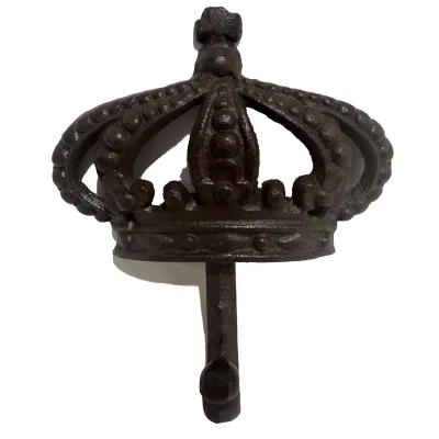 Single Hook Wall Decoration Leaf Pattern Cross Crown Design Iron Metal Crafts for Clothing Use