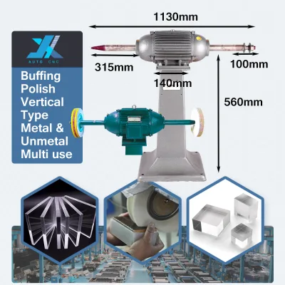 Two sharp Heads Single Speed Hand-grinding Steel Plastic Cloth Wheel Buffing Acrylic Edge Polishing Polish Polisher Machine