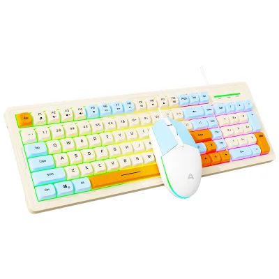 High-Value ABS Keycap Wired Keyboard Mouse Combo Cute Full Combo with USB Interface New Mechanical Operation
