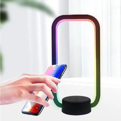 Manufacturer New Design of Led Table Lamp With Wireless Charger Rgb Remote Control Mobile Phone Wireless Charger With Light Led
