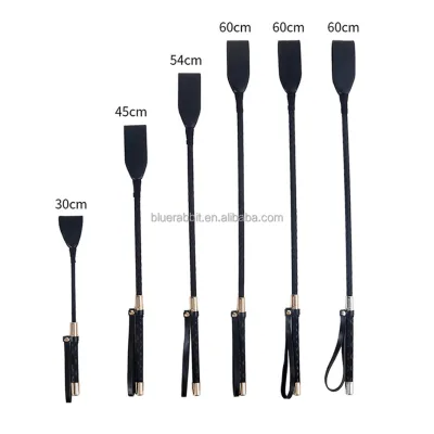 Horse Whips Wholesale Portable Lightweight Black Leather Rubber Soft Riding Crops With Wrist Loop | OEM/Private Label