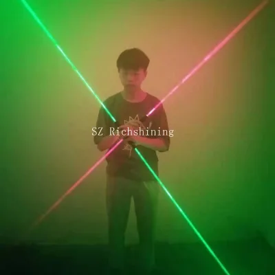 Laser Light-Saber 2 Heads Metal Hilt Light up Toys Cosplay Laser Sword for Party Show