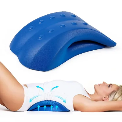 Back and Neck Stretcher Lumbar Back Pain Relief Device Traction Pillow Lumbar Support Back Massager