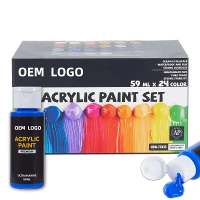 Acrylic Paint Set of 24 Colors , Acrylic Paints Professional Artists Painting Kit , Egg Wood Ceramic Glass Art Craft Painting