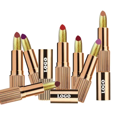 Private Label 24-Color Waterproof Matte Lipstick Vegan Lip Gloss Shiny Plumping Non-Stick Cup Custom Moisturizing Glitter Beauty