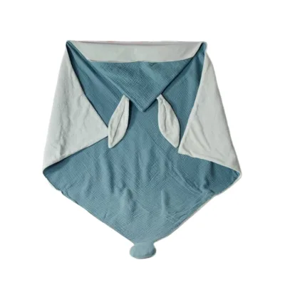 2024 Cute Animal Long Ear Bunny Soft Newborn Wrap Blankets Bath Poncho Towel Kids Baby Muslin Hooded Bathrobe Towel