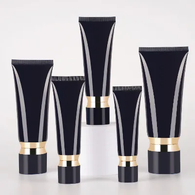 Black 120ml 150ml Cosmetic Plastic Packaging Tube for Skin Care Round Plastic Tube with Screw Cap for BB CC Cream or Face Mask