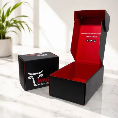 Premium Black & Red Luxury Packaging Box - Custom Printed Gift Box for Luxury Brand Merchandise