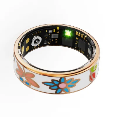Smart Health Titanium Steel Enamel-Coated Smart Ring for Female 3.5g Lightweight IOS/Android Compatible Heart Rate Blood