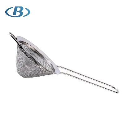 Stainless Steel Conical Fine Mesh Strainer with Handle / Bar Mesh Strainer
