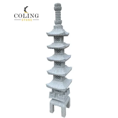 Wholesale Factory Stone Carving Japanese Garden Pagoda Gojunotou Lantern Stone Japanese Lanterns Garden Products