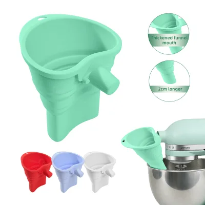 Dishwasher Safe Baking Accessories Gift Silicone Flour Funnel Stand Mixer Attachment Pour with Precision Store Ease
