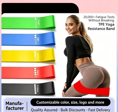 Yoga Hip Resistance Bands 5 Colors, Fitness Booty Bands for Squat, Butt Shaping & Home Workout
