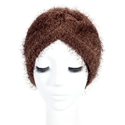 Fashion Muslim Hairy Turban Soft Flurry Head Wraps Cheap Winter Hats