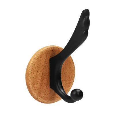 Self-Adhesive Coat Hook Household Coat Hook Wooden Stainless Steel Bathroom Sticky Wall Hook