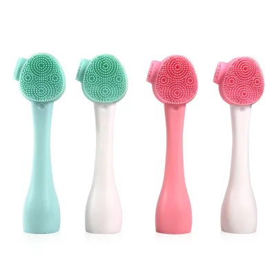 Soft Silicone Manual Facial Cleansing Brush Gentle Skin Care Tool for Facial Massage Blackhead Removal & Deep Pore Cleansing