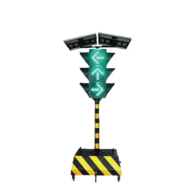 Smart and Sustainable Three-Color Traffic Signal System Traffic Light Full Screen 4-5W Solar Panel IP54 Waterproof 100AH Battery