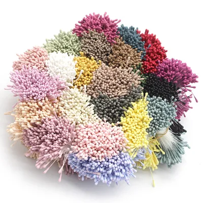 350 Pcs Pack Mini Stamen Artificial Flowers Stamen Flower Core Multi Colors Pearl Stamen Sugar XH0067 for Wedding Decoration