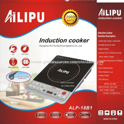 Kitchen Induction Cooktop 2000W Crystal Glass Induction Hob Push Button Induction Ceramic Cooker