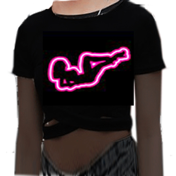 Sound Activation flash EL T-Shirt Led tshirt for Halloween clothing or party use masque dress
