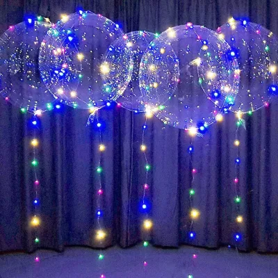Custom Size 20Inch Transparent Bobo Bubble Pvc Led Balloon Stick
