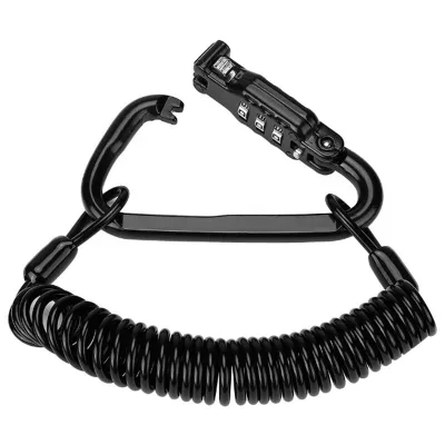 Motorcycle Helmet Lock & Black Combination PIN Locking Carabiner Device